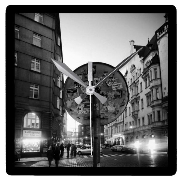 Travel Clever Prague - wall clock sign